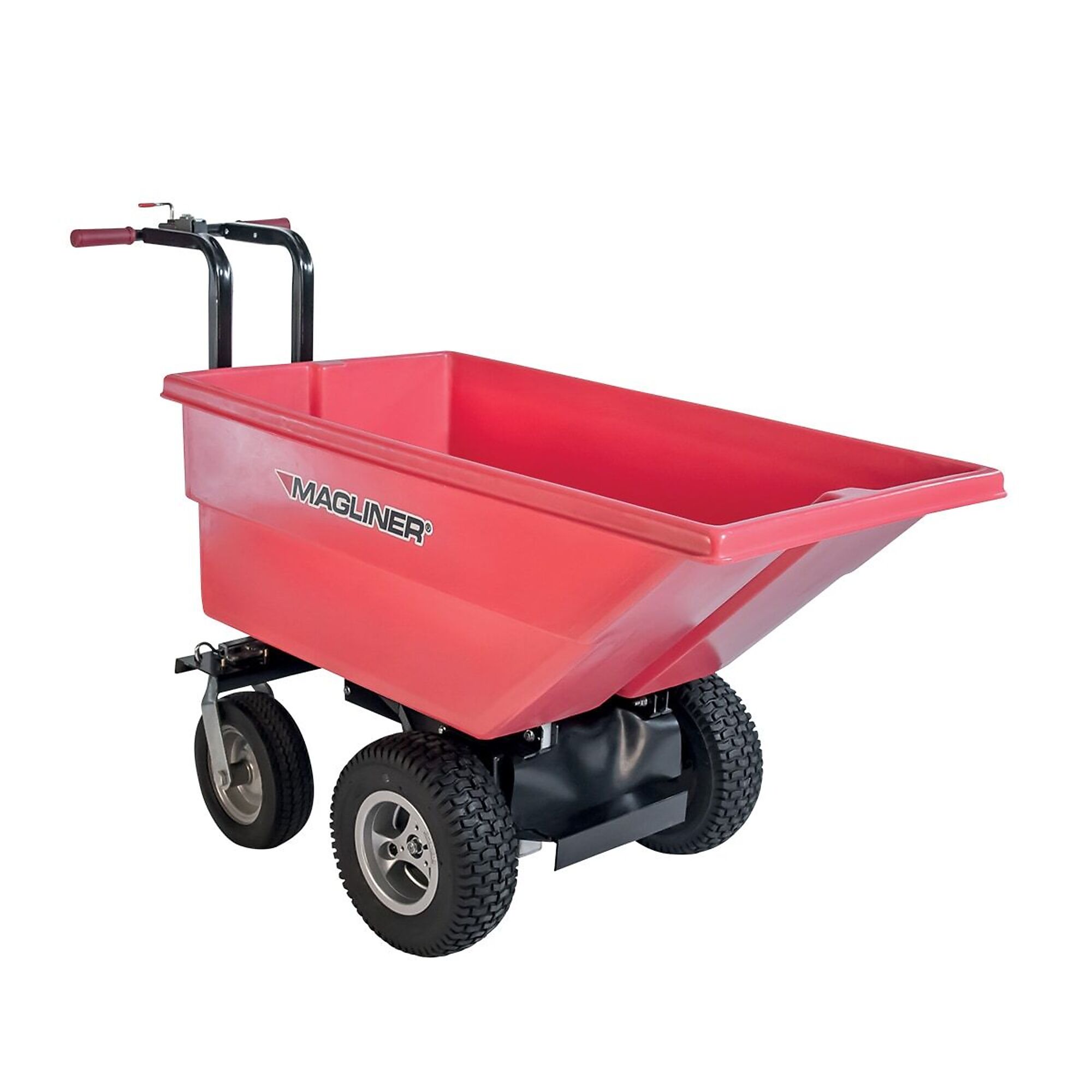 Motorized Hopper Cart - Aggressive Pneumatic Tires and 6 Cu Ft Tub